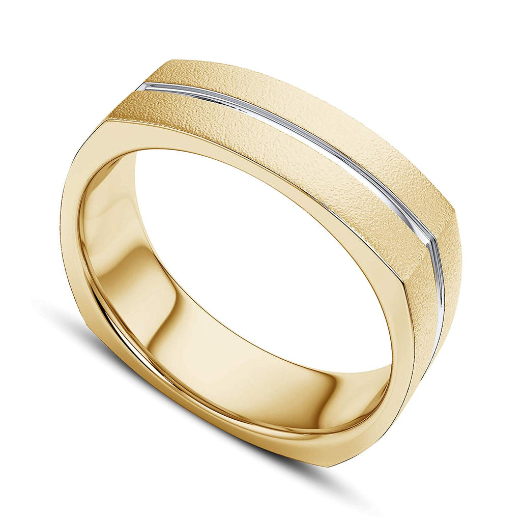 14K Yellow Gold Mens Round Diamond Wedding Ring | Barkev's